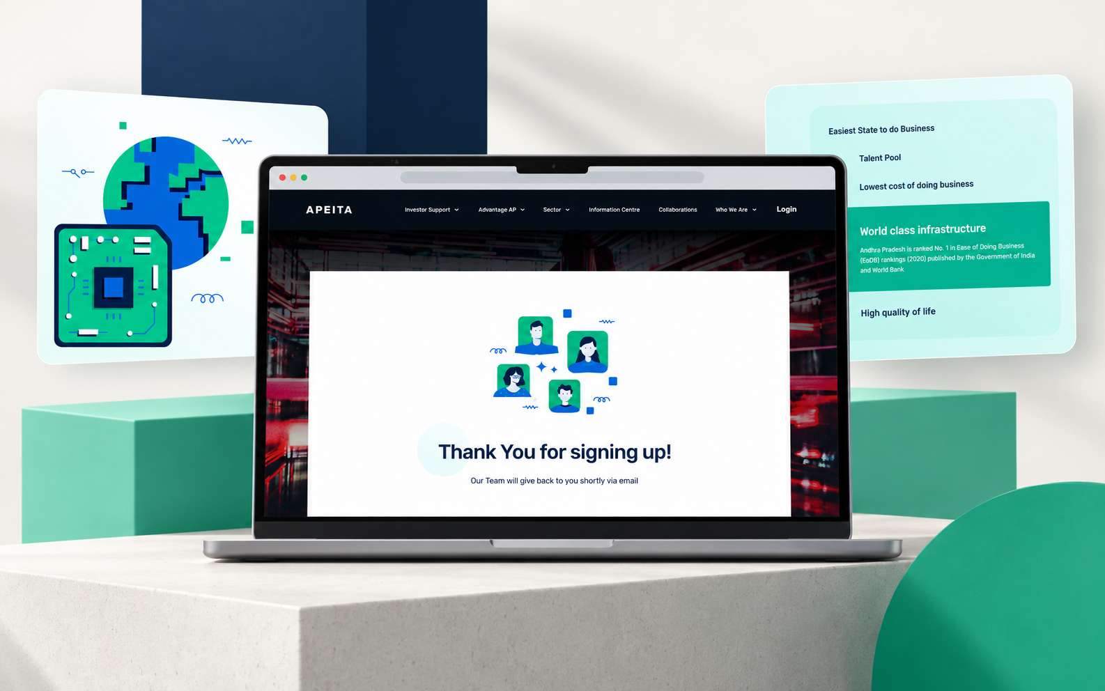 APEITA website on a desktop monitor