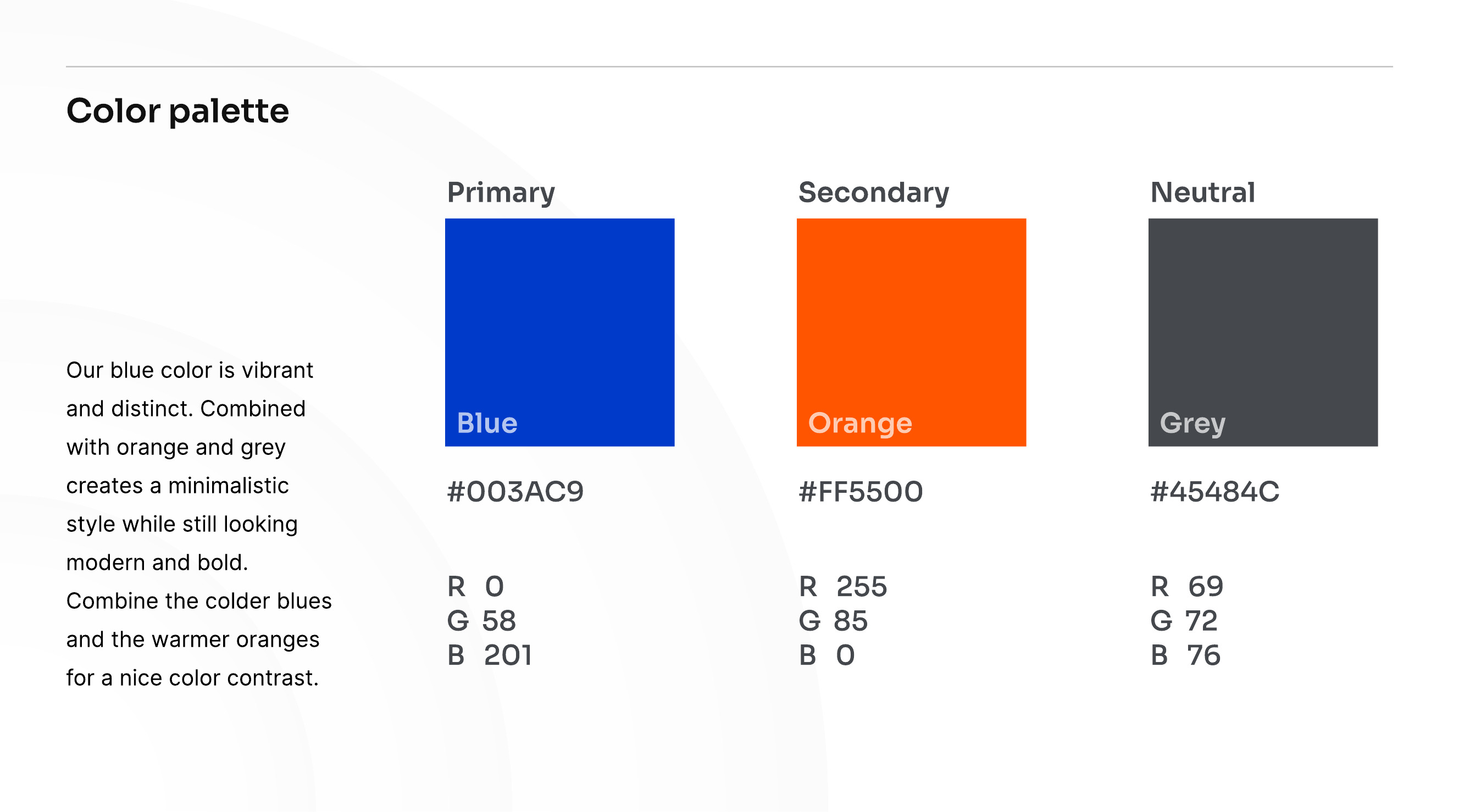 Finezzy brand colour system